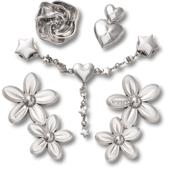 Silver Meta Floral 5 Pack Jibbitz™ charms - Crocs