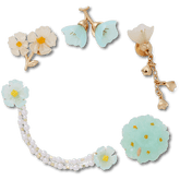 Blue Dainty Floral 5 Pack Jibbitz™ charms - Crocs