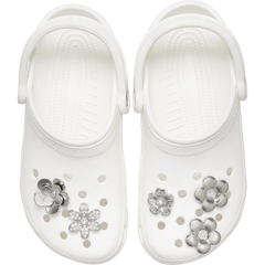 Monochrome Slvr Flwrs 5 Pack Jibbitz™ charms - Crocs