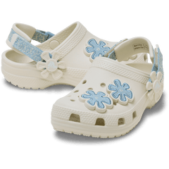 Toddler Classic Denim Flower Adjustable Backstrap Clog - Crocs
